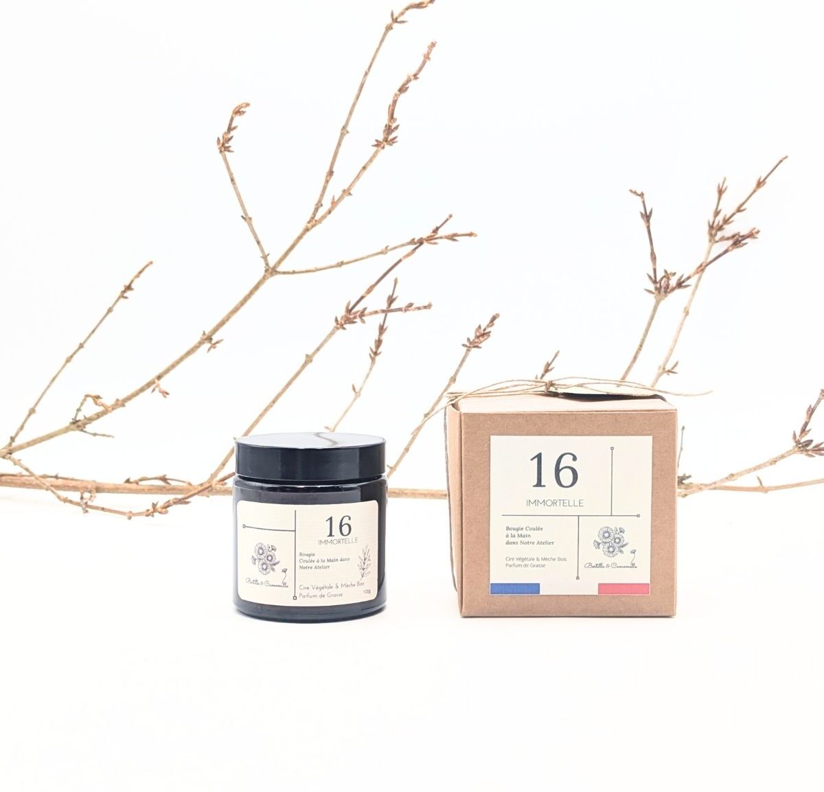 Bougie Apothicaire 100g - Immortelle