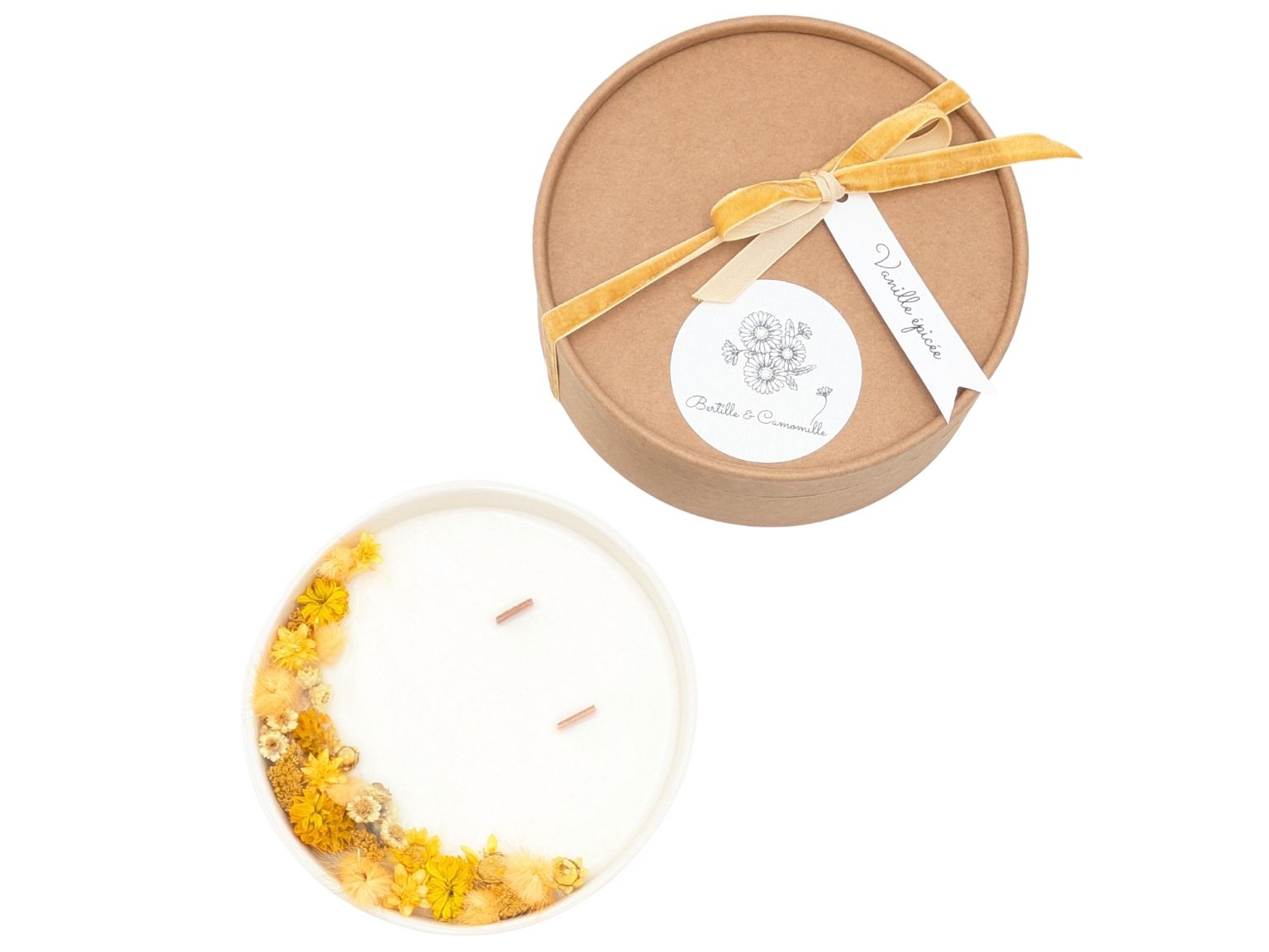 Bougie Fleurs Séchées - Parfumée Vanille épicée